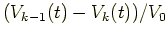 $(V_{k-1}(t) - V_k(t))/V_0$
